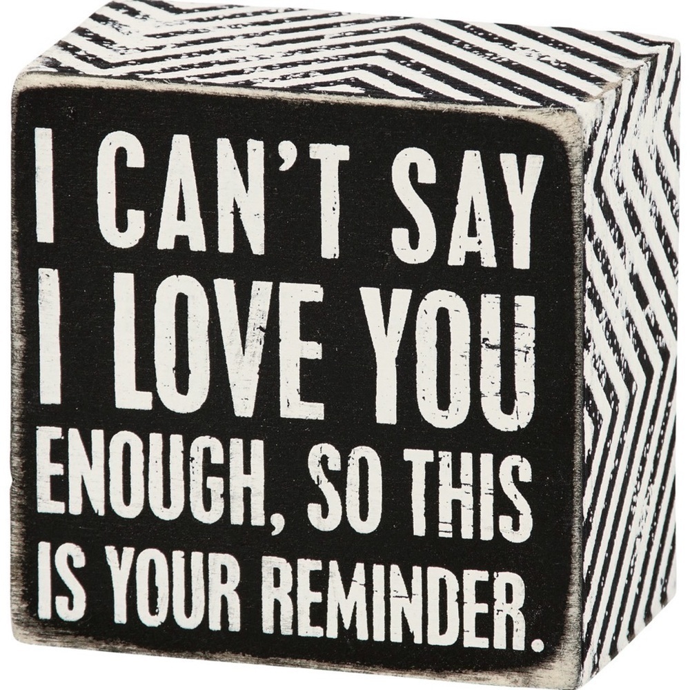 Primitives by Kathy I Love You Box Sign